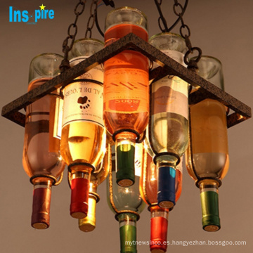 Lámpara colgante decorativa colgante de botella de vidrio coloreada vintage industrial para restaurantes y sala de música